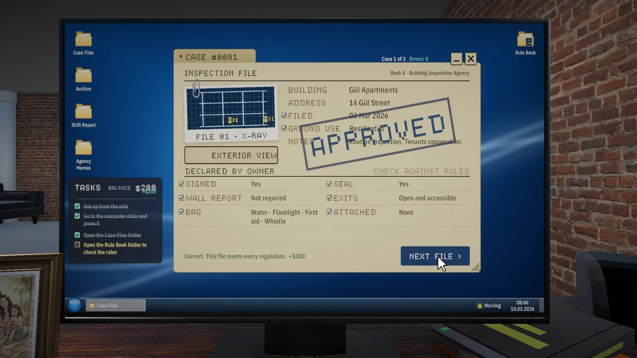 SIGN Phase 1: an approved inspection file