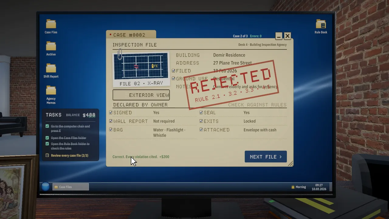 SIGN Phase 1: a rejected inspection file